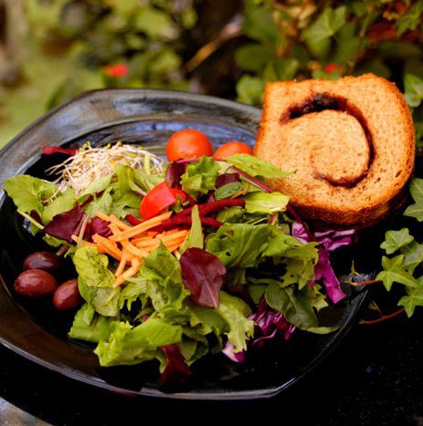 salad dish with bread