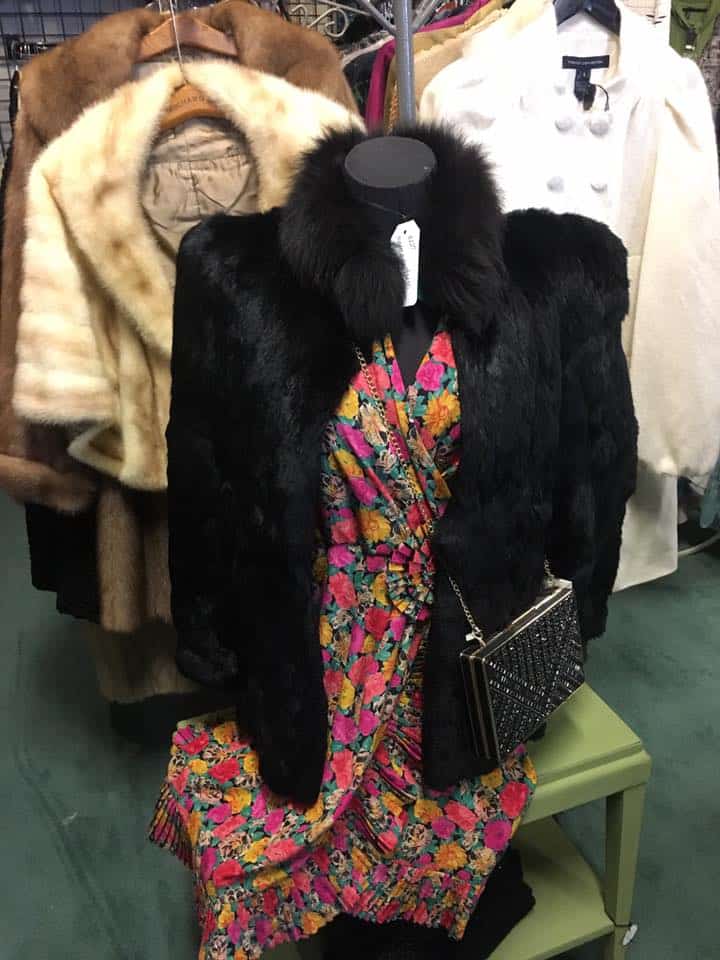 vintage women's clothing on mannequin