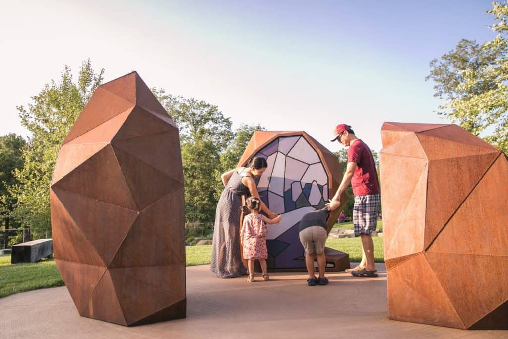family by outdoor sculptures