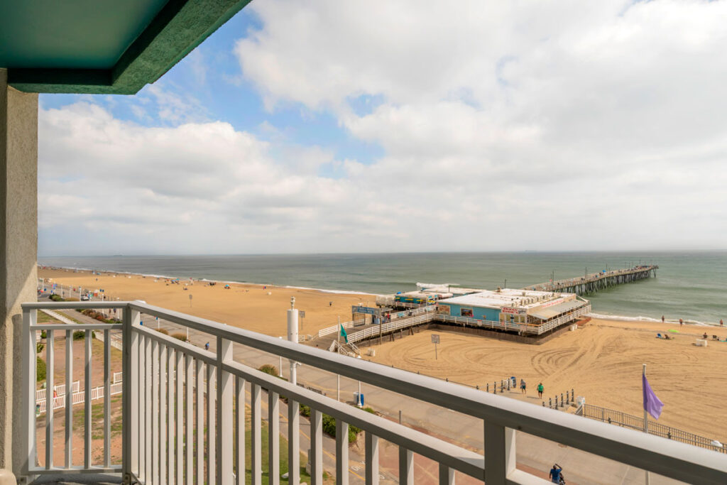 view of Virginia Beach from hotel balcony