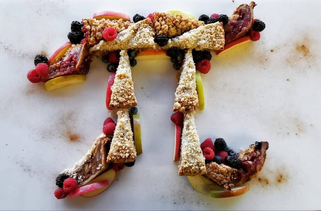 berry pie in the shape of the pi symbol