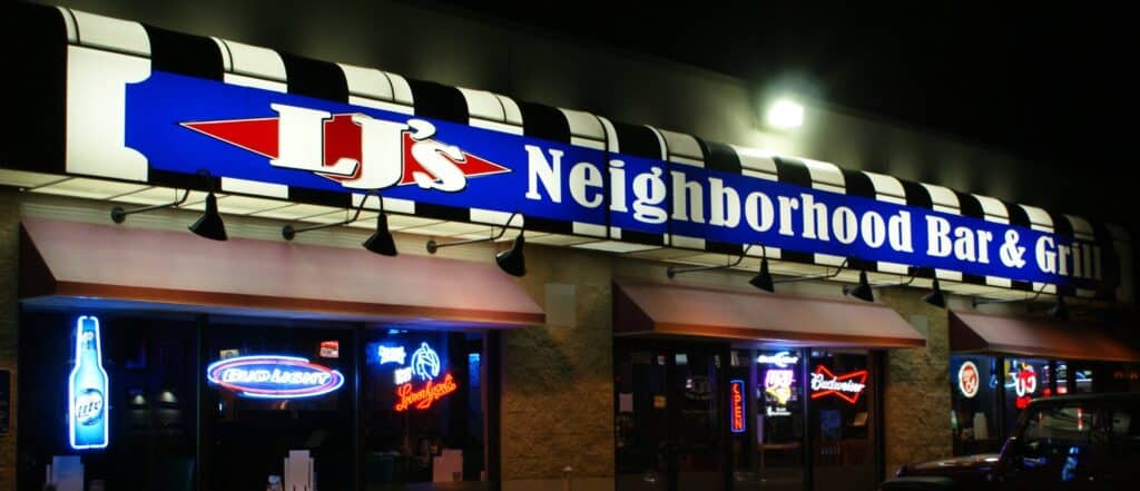 exterior of LJ's Bar and Grill