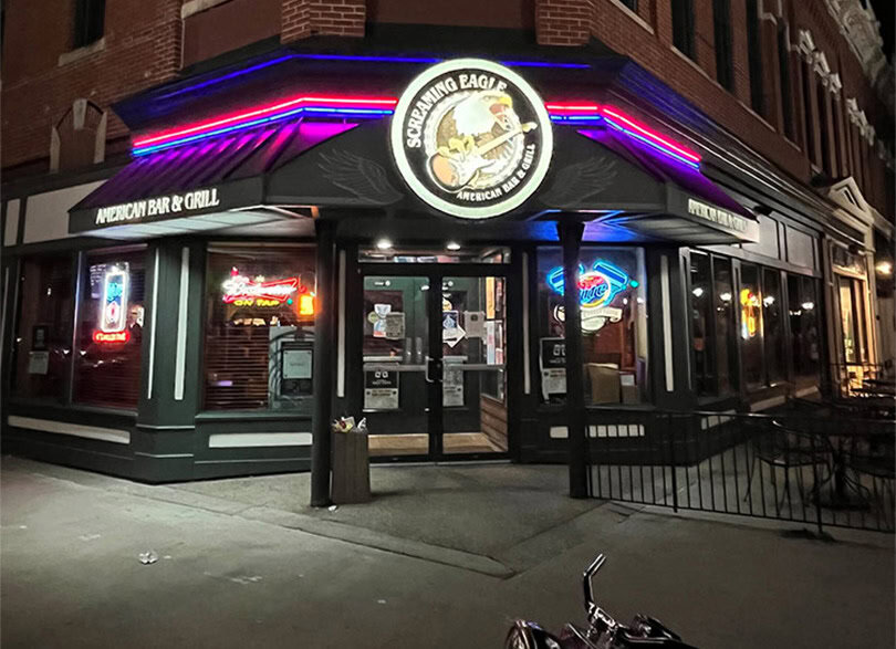 exterior of Screaming Eagle bar