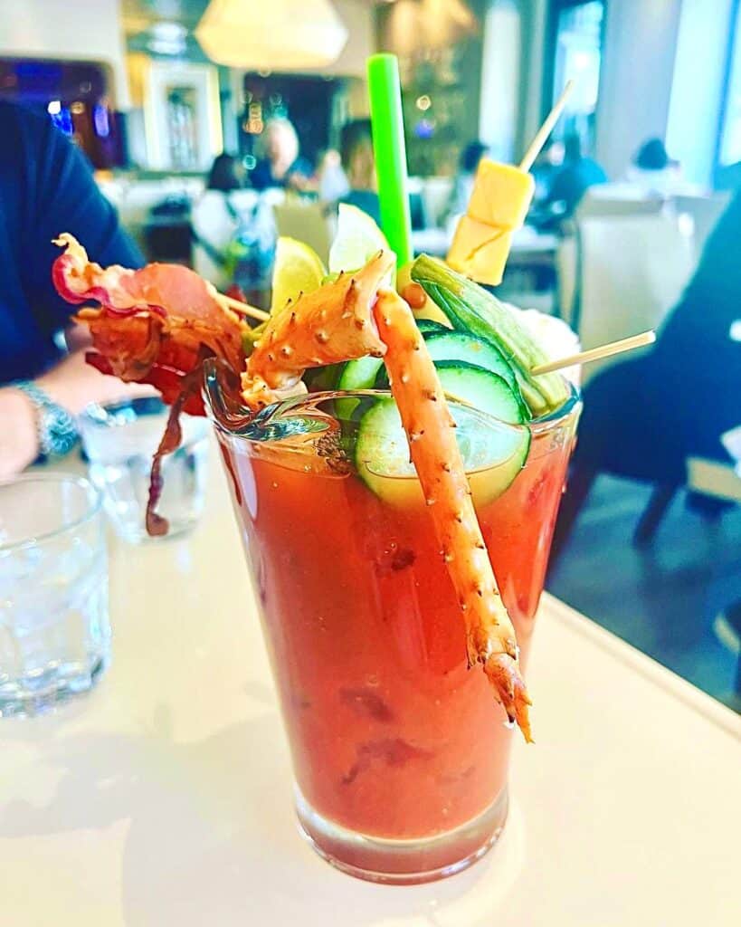 Bloody Mary with crab leg