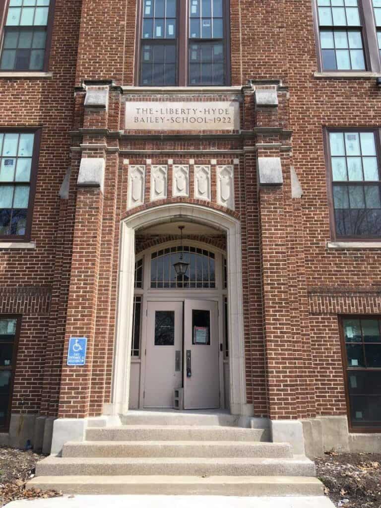 The Liberty-Hyde Bailey School entrance