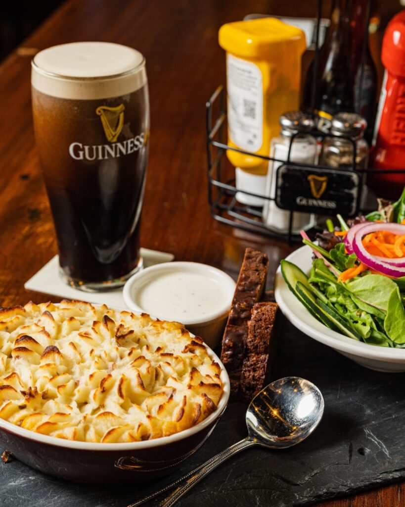 Irish meal with Guinness