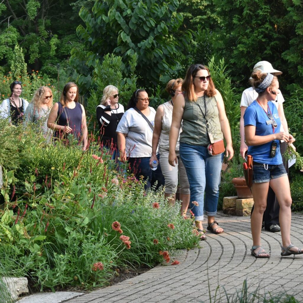 people walking in Olbrich Botanical Gardens