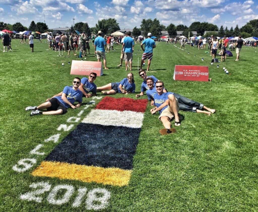 people posing at 2018 Kubb championship