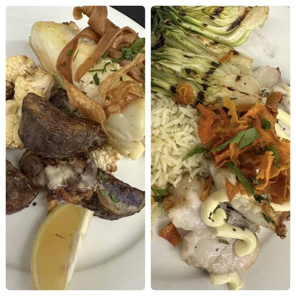 two fish dishes side by side
