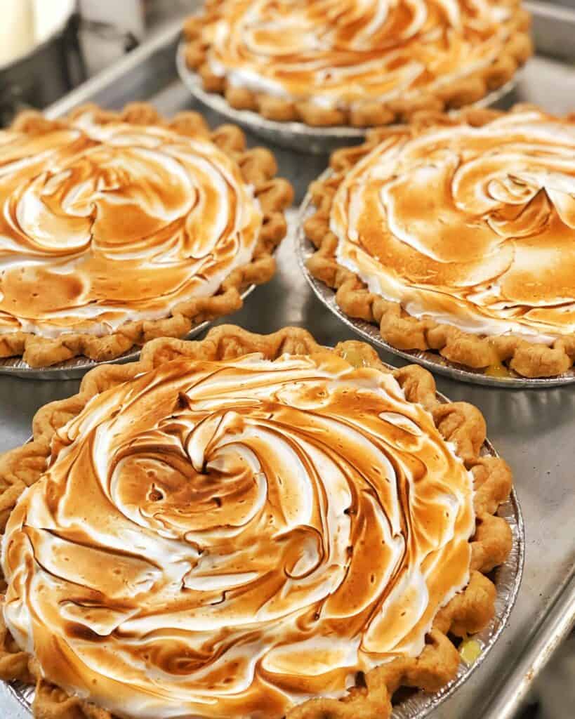 four meringue pies