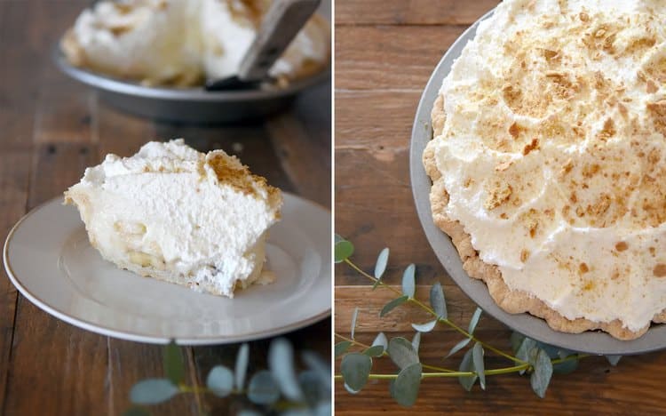 banana cream pie and slice