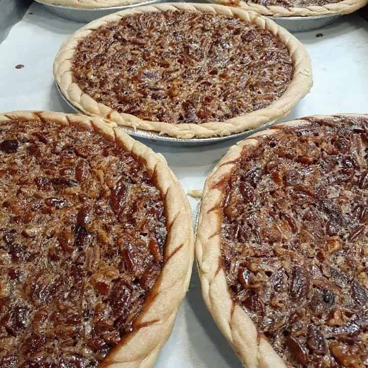 three pecan pies