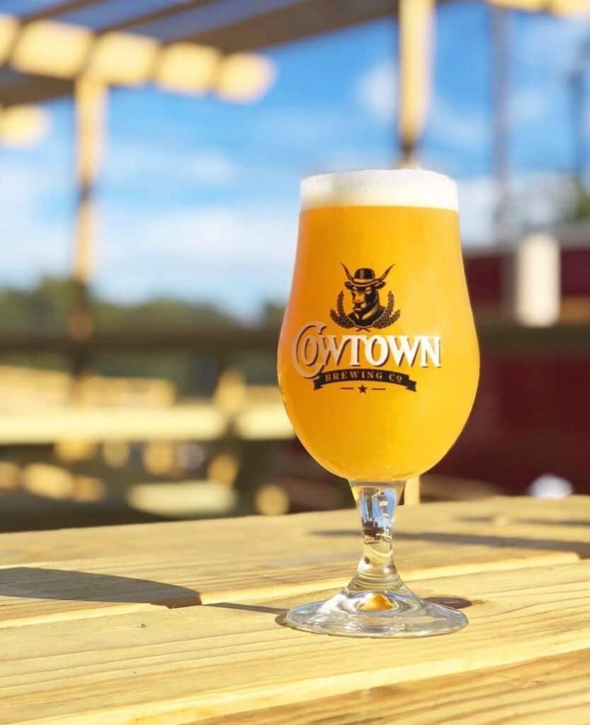 Cowtown Brewing Company beer outside