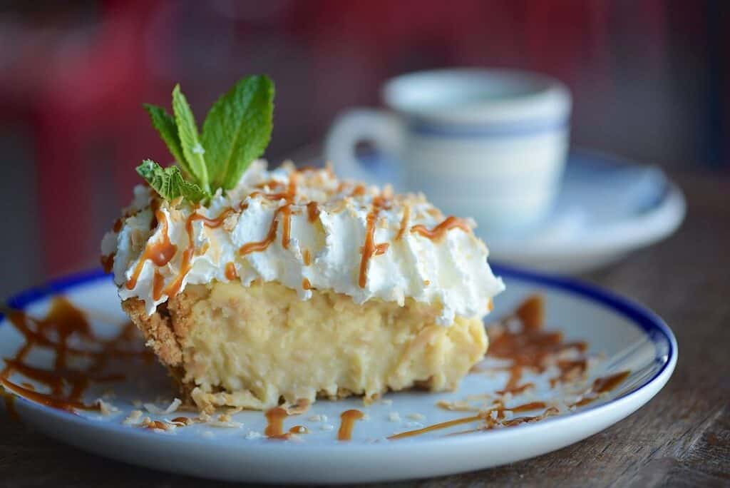 coconut cream pie slice