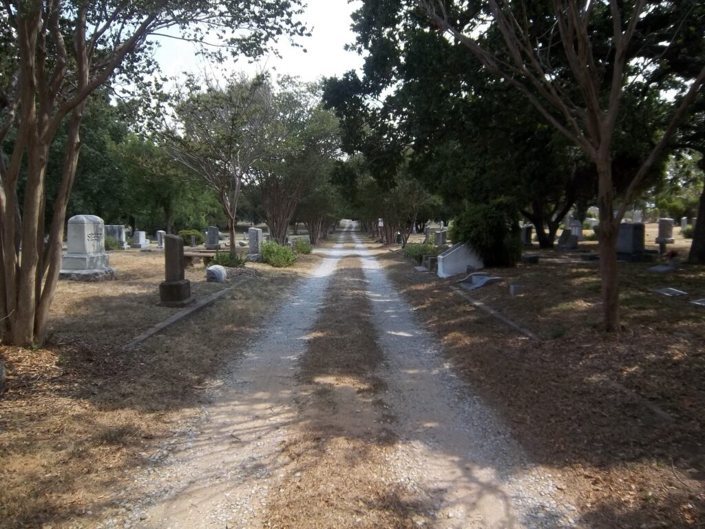path in Oak Cliff Cemetery